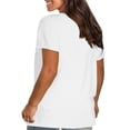 thumbnail image 3 of TACILIP T-Shirts pour Femmes Grande Taille à Manches Courtes Col Ras du Cou T-Shirts d'Été T-Shirts Décontractés Hauts pour l'École et le Bureau Tenues Mode, 3 of 4