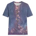 thumbnail image 4 of Birdeem Womens Casual Retro Printed Round Neck Short Sleeved Top, 4 of 4