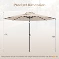 thumbnail image 3 of Gymax Parasol de Patio 300 cm, Parasol de Marché Robuste avec Mécanisme d'Inclinaison, Manivelle, Beige, 3 of 10