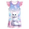 thumbnail image 1 of MIASHUI Chemises de Nuit pour Filles Mignonnes Dessin Animé Sans Manches Pyjama Robe de Nuit Tenue de Sommeil, Violet Pâle, 5-6 Ans, 1 of 2
