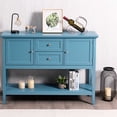 thumbnail image 3 of Costway Buffet Bahut Table Console en Bois avec Tiroirs et Armoires de Rangement Bleu, 3 of 10