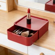 BUTASY Desk Organizer Stackable Drawer Storage Box Desktop Organizer with Lid for Office Supplies Cosmetics Jewelry Small Items Multi Layer Plastic Storage Drawer for Home and Office