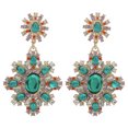 thumbnail image 2 of Emerald Earrings,Emerald Earrings Retro Royal Emerald Flower Earrings Earring Pendant Versatile Functionality, 2 of 14