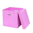 thumbnail image 1 of Aihimol Fabric Cube Storage Bins,11",Cube Organizer Bin with Lid Foldable Storage Boxes with Dual Handles Fabric Organizer Box,Pink, 1 of 6