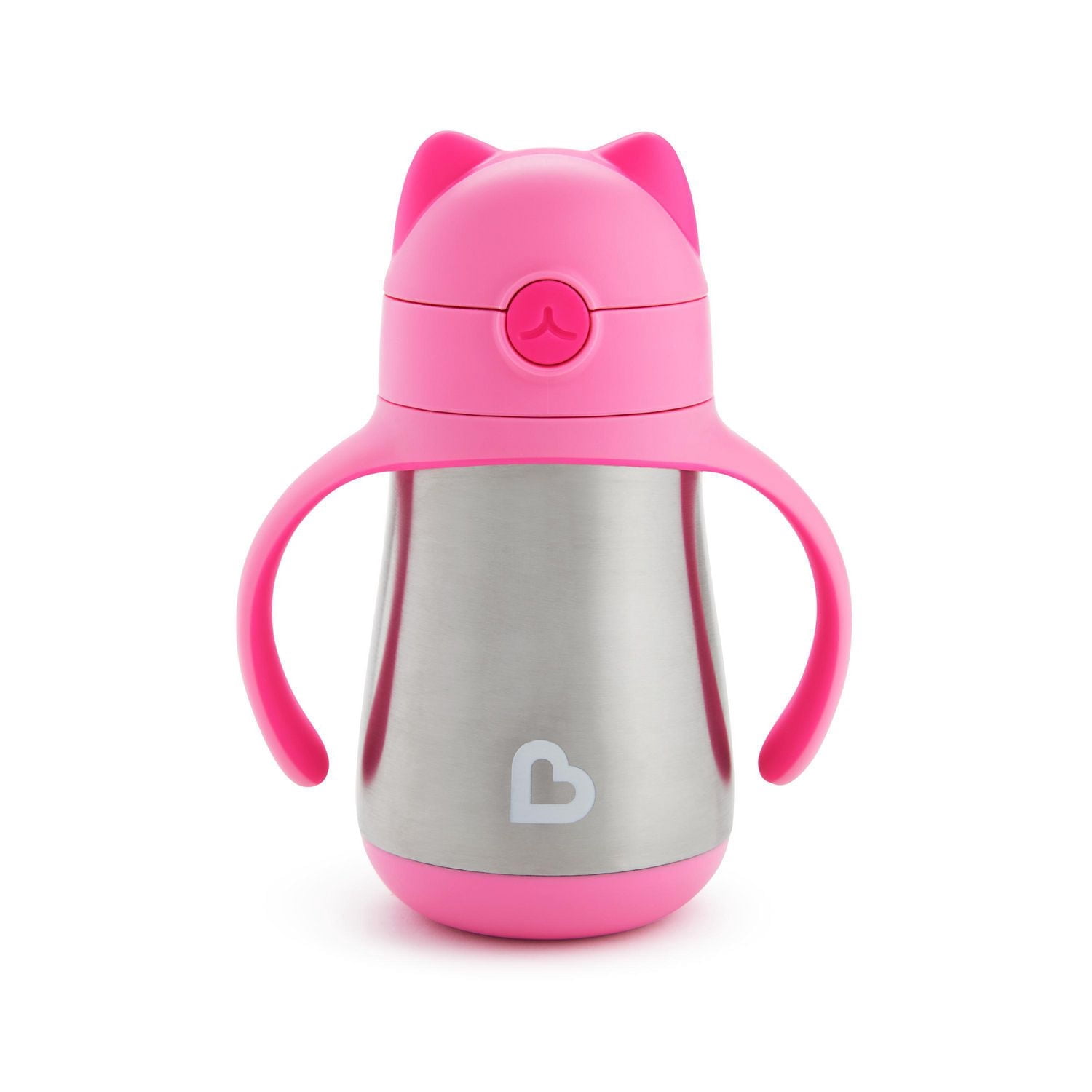 Munchkin Cool Cat™ Stainless Steel Straw Cup, 8oz, Pink
