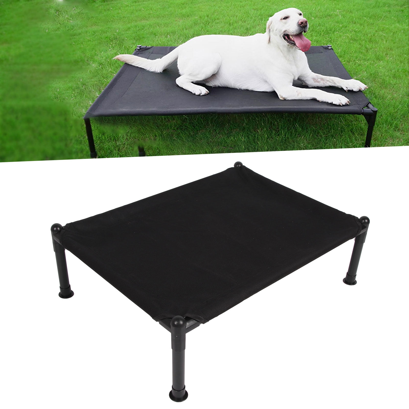 Elevated Dog Bed, Breathable Cooling Raised Dog Beds, Portable Bolster Dog Cot Bed Non Slip Feet Raised Pet Cot Bed Puppy Bed for Camping Beach Indoor Outdoor