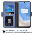 thumbnail image 2 of OnePlus 7T Case, iCoverCase Genuine Leather Wallet Case Slim Fit Folio Book Design with Stand and Card Slots Flip Case Cover for OnePlus 7T (Blue), 2 of 5