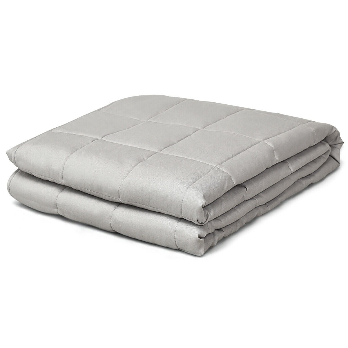 20 lbs Weighted Blankets 100% Cotton w/ Glass Beads Light Grey 60"x80"