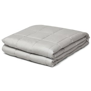 20 lbs Weighted Blankets 100% Cotton w/ Glass Beads Light Grey 60"x80"