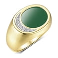 thumbnail image 3 of RYLOS Men's Designer Ring: 14K Yellow Gold with Green Quartz and Diamonds - Gold Rings for Men  Size 8, 3 of 6