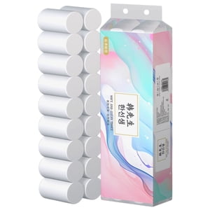 Kyusrd 18 Rouleaux de papier hygiénique 4-layer Papier toilette cuisine papier pagaies en bois serviettes de ménage emballage abordable
