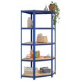 thumbnail image 2 of vidaXL 5-Layer Shelves 2 pcs Blue Steel&Engineered Wood, 2 of 5