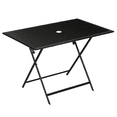 thumbnail image 1 of Outsunny Table à Manger d'Extérieur Pliable avec Trou pour Parasol, Noir, 1 of 10