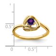 thumbnail image 2 of Diamond2Deal 14k Yellow Gold Amethyst Triangle Ring for Women Size- 7, 2 of 3
