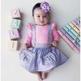 thumbnail image 4 of Newborn Baby Girl Boy Ruffled Long Sleeve Romper Solid Color Casual Bodysuit Spring Fall Clothes, 4 of 6