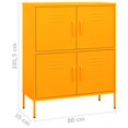 thumbnail image 4 of vidaXL Armoire de Rangement Jaune Moutarde 80x35x101,5 cm Acier, 4 of 5