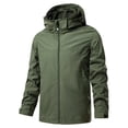 thumbnail image 2 of Sentmoon Mens Windbreaker Jackets Lightweight Solid Color Long Sleeve Hooded Neck Men Winter Coats Plus Size Zipper Waterproof Mens Fall Clothes with Pockets Comfy for Travel and Hiking, 2 of 7