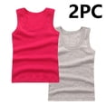 thumbnail image 2 of StSilkitty Lot de 2 Camisoles pour Garçons Filles Coton Couleur Unie Sans Manches Col Rond Blouses Haut Doux et Respirant, 2 of 3