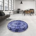 thumbnail image 4 of Ahgly Company Machine Washable Indoor Square Transitional Blue Area Rugs, 7' Square, 4 of 7