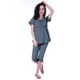 thumbnail image 4 of Moomaya Ensemble de Nuit pour Femmes Capri Coton 2 Pcs Chemises de Nuit, 4 of 6