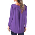 thumbnail image 3 of Yuyuzo Womens Fall Shirts Long Sleeve Casual Scoop Neck Buttons Ruffled Tunic Tops Flowy Blouses, 3 of 5