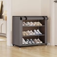 thumbnail image 1 of Étagère à Chaussures Empilable en Métal à 4 Niveaux avec Tablettes Ajustables, Armoire de Rangement à Chaussures Moderne pour Garde-Robe et Entrée, Contient 9 Paires, Conception Robuste, 1 of 6