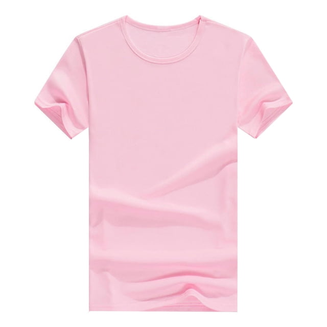 TIEVOSA T-Shirts Manches Courtes T-Shirt Uni Haut Garçon et Fille Unisexe Enfants Col Rond T-Shirt 3-12 Ans