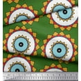 thumbnail image 3 of Soimoi Tissu en Poly Georgette Vert Imprimé Géométrique au Mètre 52 Pouces de Large, 3 of 5