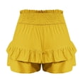 thumbnail image 5 of Timegard Wide Leg Shorts for Women Elastic Waisted Smocked Ruffle Bottom Flowy Lounge Shorts Beach Wear, 5 of 5