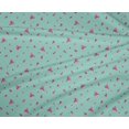 thumbnail image 4 of oneOone Polyester Lycra Fabric Blue & Peach Flower Floral Printed Craft Fabric BTY 56 Inch Wide, 4 of 4