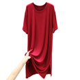 thumbnail image 1 of FAIWAD Robe Tunique pour Femme Grande Taille Décontractée à Manches Courtes, Robe T-Shirt Ample avec Fente Latérale, Robes Midi Amples, 1 of 3