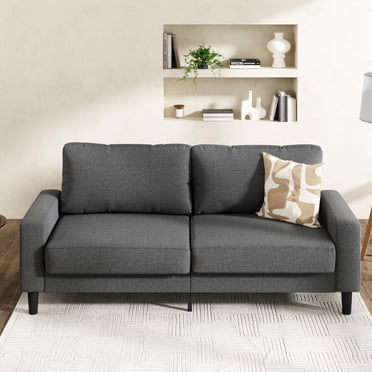 Mainstays 76 Inch Indoor Fabric Sofa, Dark Grey