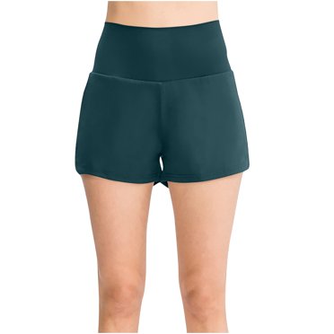 Yanlir Shorts Athlétiques Décontractés Taille Haute pour Femmes Été Design Couleur Unie Pantalons Droits pour Course, Entraînement et Activités de Gym