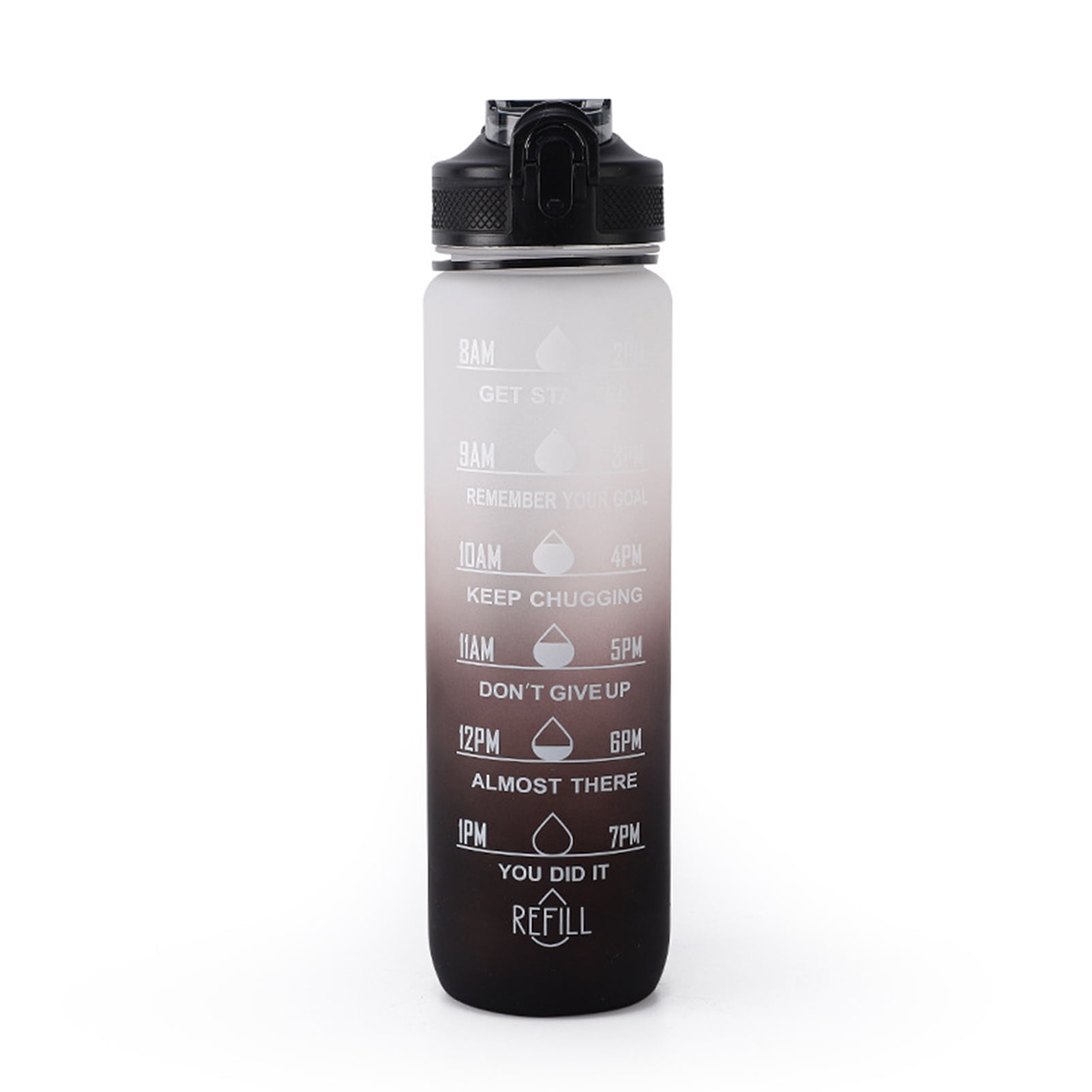 1L Water Bottle with Marker & Straw Large Capacity Water Bottle with Strap Reusable Leakproof Water Jug for Hiking Travel Outdoor Sports Gym Fitness