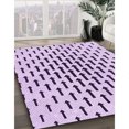 thumbnail image 3 of Ahgly Company Tapis d'Intérieur Ronds Lavables à la Machine, Style Transitionnel, Fleur Violette Violette, Tapis de Zone, 6 Pieds Rond, 3 of 7