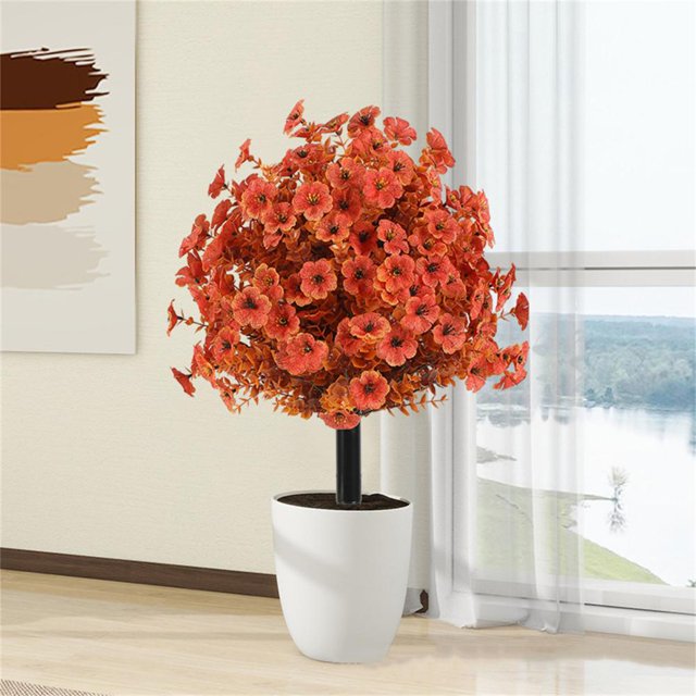 Fall Decoration Simulation Plant Ground Plug for Outdoor Autumn Home Decor, Durable Faux Greenery for Garden, Patio, Front Door and Window Sill