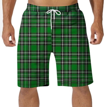 Meichang Shorts de Pyjama pour Homme Décontractés à Carreaux en Flanelle Doux Vêtements de Nuit Détente Shorts de Sommeil Taille Élastique Cordon de Serrage Vêtements de Nuit Grande Taille et Très Grande Taille Shorts de Pyjama Confortables avec Poches Vert Armée 2TG