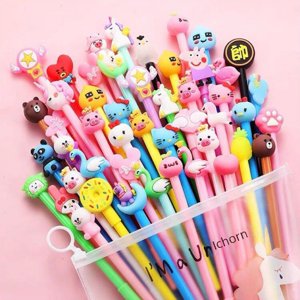 Girl coeur mignon dessin animé 0.5 stylo à gel noir PC plus crayon cas signature stylo étudiant durable