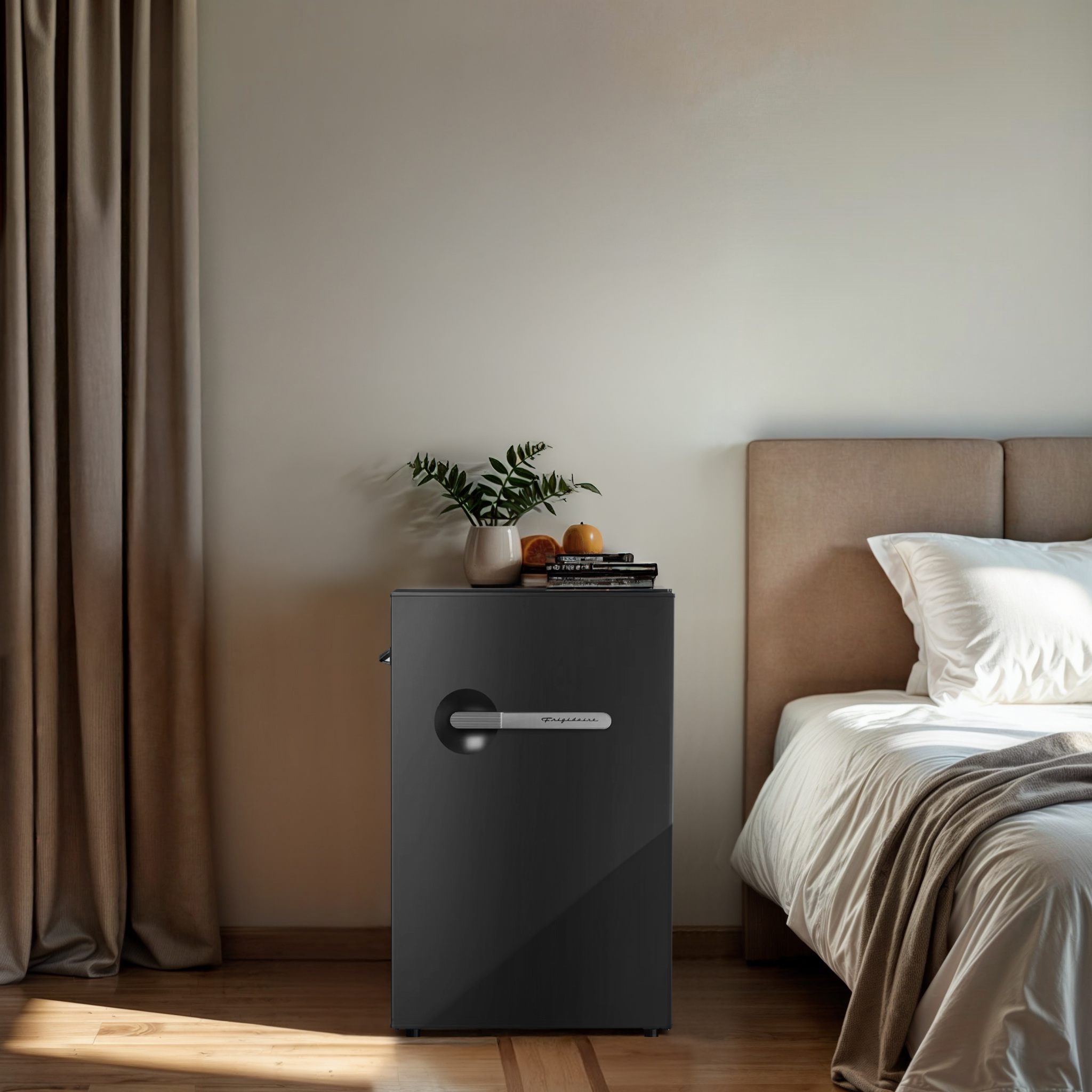 Frigidaire 4.5 Cu. ft. Compact Retro Refrigerator with Built-in Side Bottle Opener, Mini Fridge with Chiller Compartment, Black