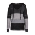thumbnail image 3 of Women Casual Sweater Rib Knitted Long Sleeve Loose Fitting Pullover Hooded Drawstring Sweater, 3 of 6