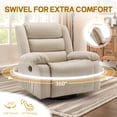 thumbnail image 3 of Korser Oversized Swivel Rocker Recliner Chair for Adults 40.6'' Wide for Living Room,Khaki, 3 of 7
