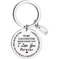 thumbnail image 1 of CHUANK Clearance To My Daughter Message Keychain Stainless Steel Initial Last Name 26 Letter Family Inspirational Keychain Gift, 1 of 2