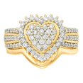 thumbnail image 4 of EGNMCR Bagues Femmes Mode Mariage Or Diamant Ensemble Deux Pièces Bague Femme, 4 of 6