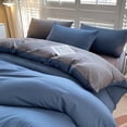 thumbnail image 4 of PRETXORVE All-Season Bedding Set - 4-Piece Washable Solid Color Bed Sheet Duvet Cover and Pillowcases, 4 of 9