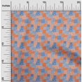 thumbnail image 2 of oneOone Velvet Orange Fabric Mix Ikat Sewing Material Print Fabric By The Yard 58 Inch Wide, 2 of 4
