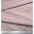 thumbnail image 3 of Soimoi Rayon Fabric Grass & Flamingo Bird Print Sewing Fabric Yard 56 Inch Wide, 3 of 3