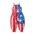thumbnail image 2 of EGNMCR Girls' Jumpsuits & Rompers Girls Children's Summer Independence Day Romper Sling Sleeveless Backless Short Jumpsuit Kid Rompers, 2 of 8