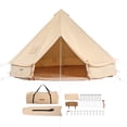 thumbnail image 1 of VEVOR Canvas Bell Tent, 4 Seasons 4 m/13.12 ft Yurt Tent, Canvas Tent for Camping with Stove Jack, Breathable Tent Holds up to 6 People, Family Camping Outdoor Hunting Party, 1 of 9