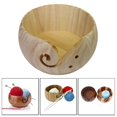 thumbnail image 4 of 5.9" Wooden Yarn Storage Bowl Storage Crochet Portable Knitting Wool Storage Natural Wood, 4 of 9