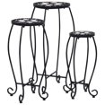 thumbnail image 1 of vidaXL Mosaic Tables 3 pcs Black and White Ceramic, 1 of 5